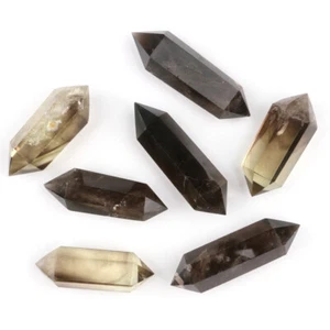 1PC Natural Smoky Quartz Double Point Crystal Tower Reiki Healing Ornament Gift - Imagen 1 de 20