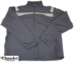 Nike Golf Men Jacket Small Gray Windproof 1/4 Zip Logo Swoosh Pullover Polyester - Picture 1 of 8