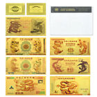 7pcs/set In Plastic Case Chinese Dragon and Phoenix Gold Banknotes Collectibles
