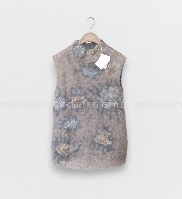 Brunello Cucinelli 女式装饰丝绸亮片上衣衬衫,尺寸 S — 第 1/4 张图片