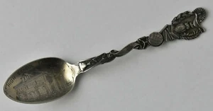 High School Tarentum PA Owl Globe Academia Handle Sterling Souvenir Spoon - Picture 1 of 4