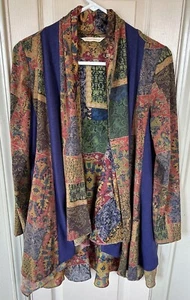 Soft Surrounding Womens Petite Sm Izmir  Patchwork Cardigan Long Sleeve BOHO  - Picture 1 of 6