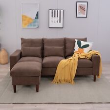 L Shaped Couch Reversible Sectional Fabric Sofa Set Convertible Sofa Living Room
