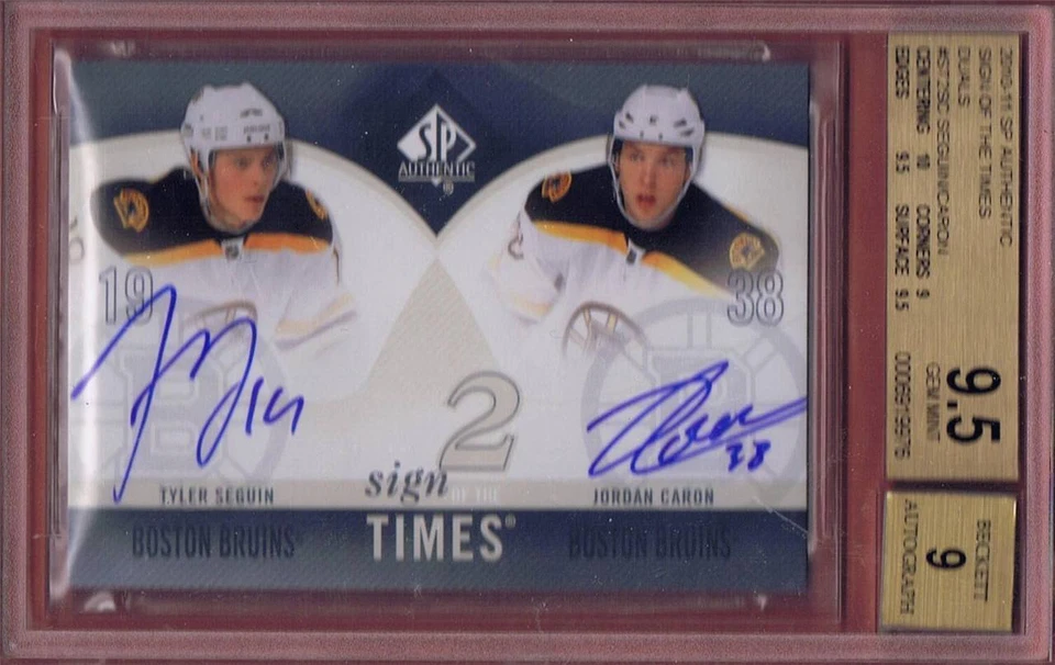 SEGUIN CARON 2010-11 SP AUTHENTIC SIGN OF THE TIMES DUALS BGS 9.5 AUTO 9 RARE - Image 1 of 1