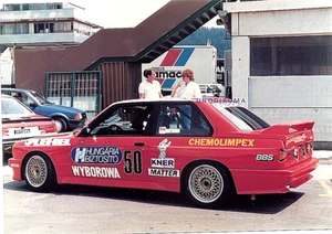 1987 CAMPIONATO EUROTURISMO BMW M3 GRA ALLE VERIFICHE FOTO ORIGINALE cm 10,5x15 - Imagen 1 de 2