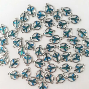 Paua Muschel als Schmuckzwischenteil Schmuckzubehör Verbinder Y-Form 50 St. - Bild 1 von 2