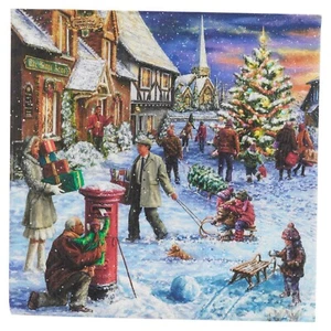 Papel decorativo de Navidad 20 servilletas de lujo 7 estilos mesa de 3 capas servilleta 33 cm - Imagen 1 de 3