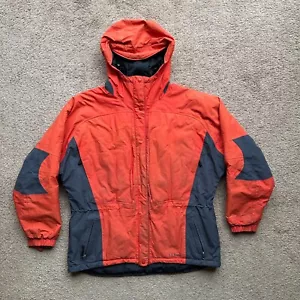 LL Bean Jacket Womens Petite Large Goretex Primaloft Full Zip Hood Orange - Picture 1 of 14