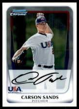 2011 Bowman Draft Picks & Prospects Chrome Carson Sands Auto USA #BDPP105