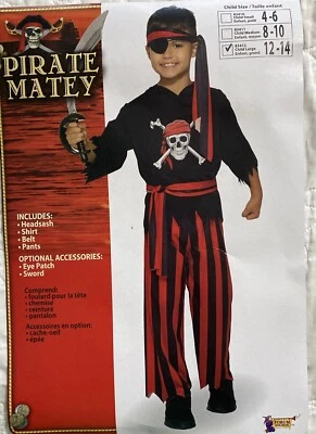 Forum Child's Pirate Matey Costume, Large (12-14) Buccaneer First Mate Crossbone - Image 1 of 3