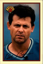 1989 Bowman Tiffany Kansas City Royals Baseball Card #119 Bob Boone /6000