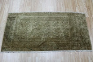 ALFOMBRA TRIBAL PERSA TEÑIDA, ALFOMBRA LANA MARRÓN BEIGE HECHA A MANO 130 x 60 CM - Imagen 1 de 9