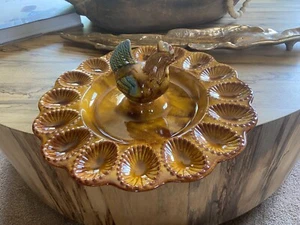 Vintage California E400 16 Count Deviled Egg Serving Plate with Raised Chicken - Picture 1 of 3