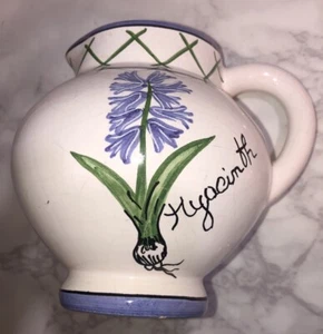 Casafina Handpainted Hyacinth Creamer Made In Portugal/Very Nice Small Vase - Picture 1 of 6