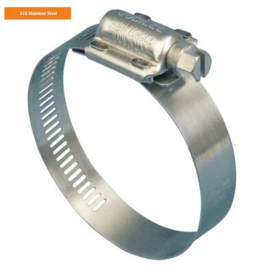 Genuine Jubilee® High Torque Hose Clamp Marine Grade SS316 Clips Stainless Steel
