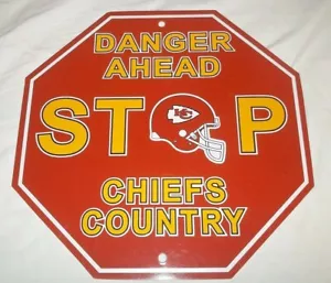 NFL Kansas City Chiefs Team Stop Sign 12"x12" plastica stirene di Fremont Die - Foto 1 di 1