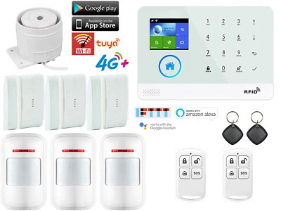 S01 Tuya APP WiFi 4G Wireless IR Home Security Alarm Burglar System+RFID Access - Image 1 of 4