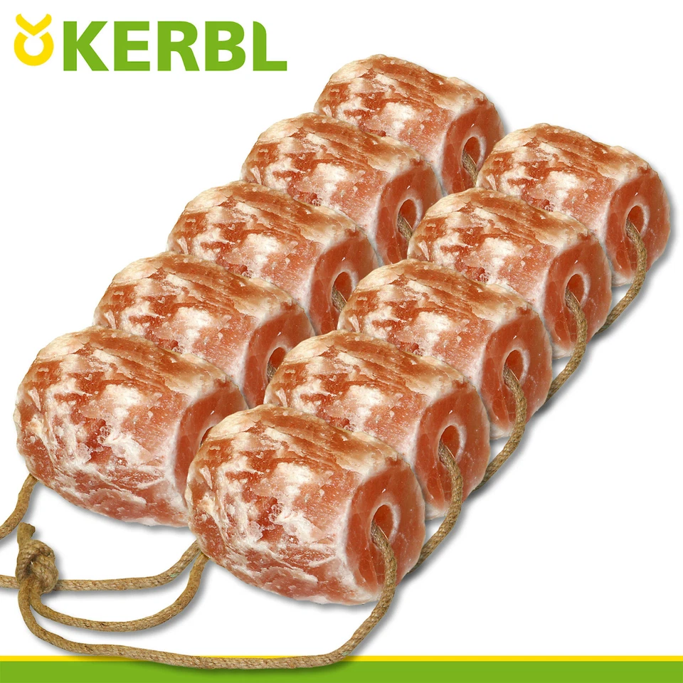 Kerbl 10x 1,75kg Leckstein aus Bergkristallsalz Pferde Mineralien Nährstoffe