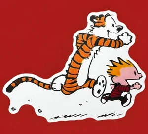 🔥Calvin und Hobbes Vinyl gestanzter matter Aufkleber Abziehbild GROSS 4+" breit HEUTE VERSAND - Bild 1 von 7