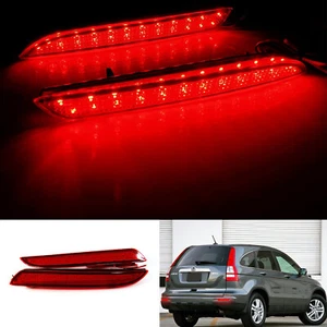 2x Red Lens Bumper Reflector LED Tail Brake Light For CRZ CRV Insight TSX Wagon - Bild 1 von 12