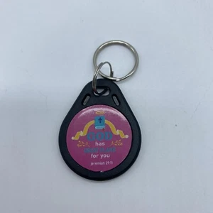 Daily Bible Verse Keychain Backpack Purse Keys iPhone Android Christian Pink - Picture 1 of 3
