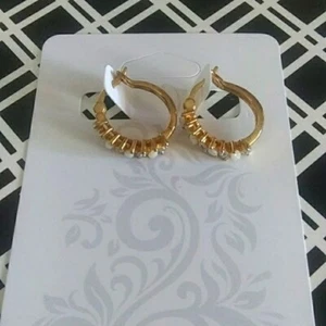 Opal und Strass Creolen - Bild 1 von 2