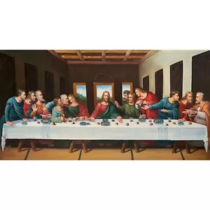 Hand-painted oil painting Leonardo da Vinci's Last Supper Wall Art Home Decor - Picture 1 of 3