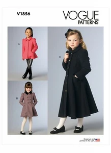 Vogue SCHNITTMUSTER V1856 Kinder/Mädchen Jacke & Mantel fGrößen 2-5 oder 6-8 - Bild 1 von 6