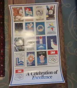 1988 Winter Olympics 3M Sponsor Poster - Picture 1 of 4