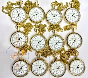 Watch elgin vintage pocket Collectible Antique 1- Brass Pocket Watch OccasioGIFT - Picture 1 of 4