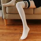 Women Soft Winter Cable Knit Over Knee Long Boot Warm Thigh High Socks Striped