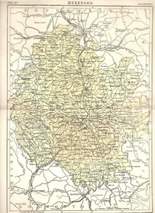 Mappa Hereford Inghilterra 1890 - Foto 1 di 1