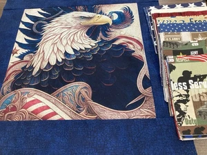 5" "¡Orgullo americano! Kit de edredón precortado águila, bandera, valor - Imagen 1 de 9