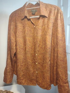 Damen Eddie Bauer Bluse Rost Paisley Größe 18 - Bild 1 von 4