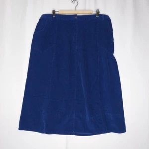 Falda Midi Mainstreet Azul Pana 24W Línea A Bolsillo Elástico Cremallera Botón Años 90 - Imagen 1 de 10