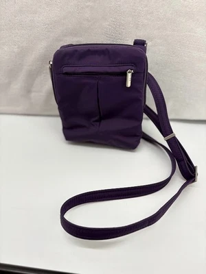 Travelon Crossbody Travel Bag Purple RDF Protection 2 Way Strap Options - Image 1 of 4