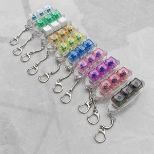Relief Stress Keycap Pinch Toy 3Keys Fidget Keychain New Button Clicker Toy - Picture 1 of 22