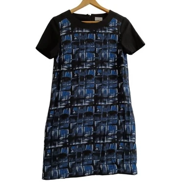 Vestido Jigsaw Talla UK 10 Azul Seda Para Mujer Elegante Estampado Ropa de Trabajo Preciado Foto 1 de 4