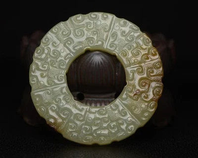 认证天然海天玉雕刻精致海云吊坠雕像 11187 — 第 1/4 张图片