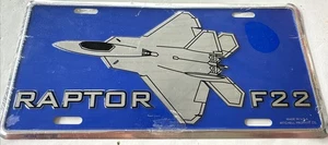 Aluminum License Plate U S Air Force F-22 Raptor Airplane New - Picture 1 of 2