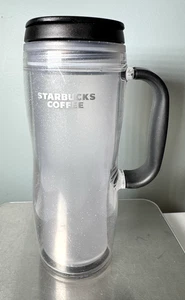 Starbucks Frosted Silver Sparkle Glitter Travel Kaffeebecher Tasse mit Griff 12oz - Bild 1 von 9