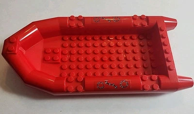 Floating Lego Red Boat, Hull, Rubber Raft, Large 62812 - City, Town, Police - Image 1 of 3