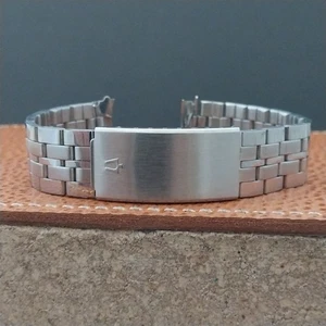 Vintage 18mm Accutron Stimmgabel Edelstahl NOS unbenutzt klassisches Uhrenarmband - Bild 1 von 9