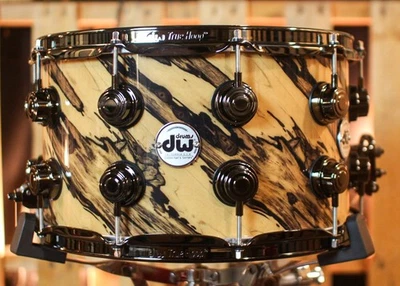 DW 8x14 Collector's Maple X-Shell Twisted Royal Ebony Snare Drum - SO#1409996 - Image 1 of 4