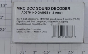 MRC AD370 HO Gauge DCC Sound Decoder in Seperate Sale Box - Picture 1 of 2