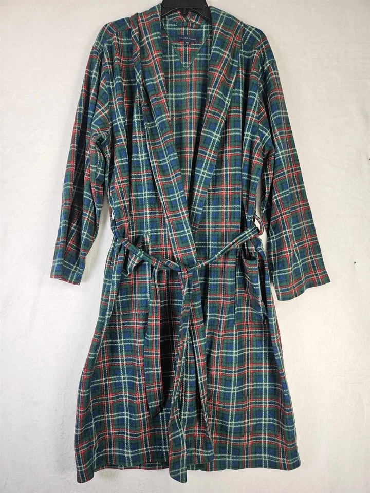 Tommy Hilfiger Bata Hombre Talla S/M Cinturón Manga Larga Bolsillos Cuadros Foto 1 de 4