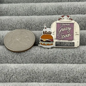 Greasy Spoon Diner Covina California Juke Box Burger Soda Pin Pinback #59890 - Picture 1 of 2