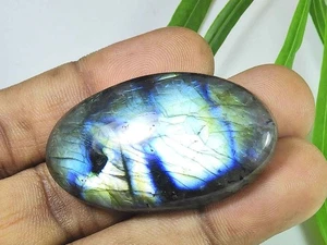 26X45X5MM Multi Fire Labradorite Oval Cabochon Loose Natural Gemstone 91Cts. Q52 - Bild 1 von 9