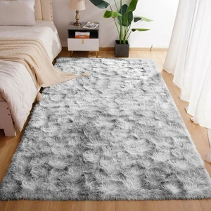 Vorleger für Schlafzimmer Wohnzimmer, 4x6 Weich Groß Flauschig Flauschig Shag Plüsch Fell... - Bild 1 von 8