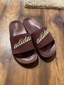 ADIDAS WOMEN'S  BURGANDY FLIP FLOP SANDALS SZ 7 M - EXCEL COND - Picture 1 of 4
